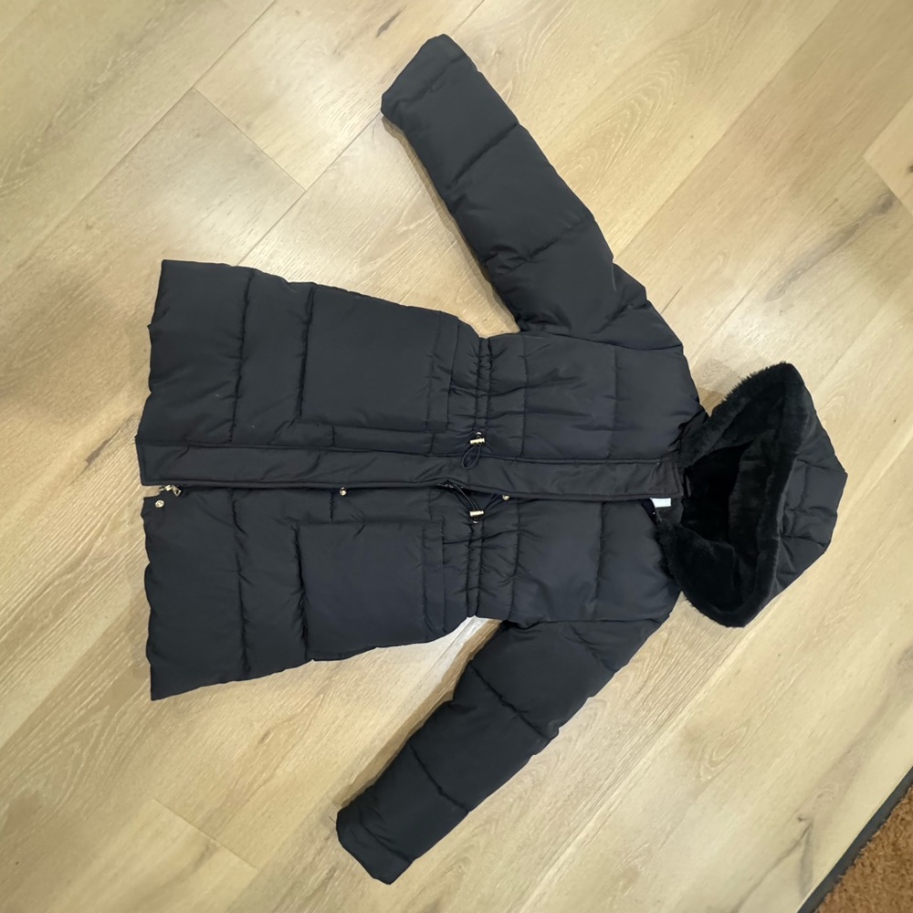 Zara Kids Black Hooded Puffer Coat